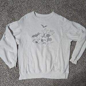 Aerie White Graphic Crewneck Sweater